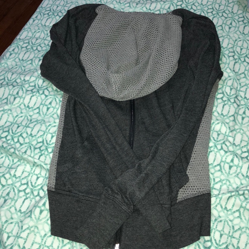 Grey zip-up hoodie